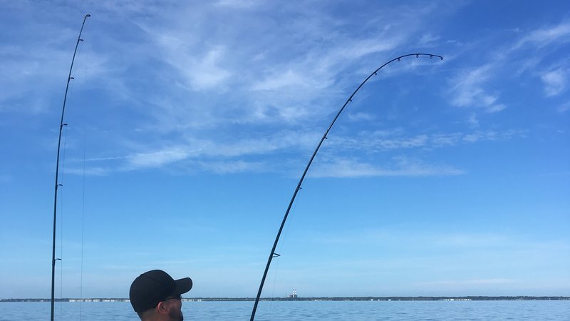Charter fishing boat on the Mosquito Lagoon near New Smyrna Beach, Florida